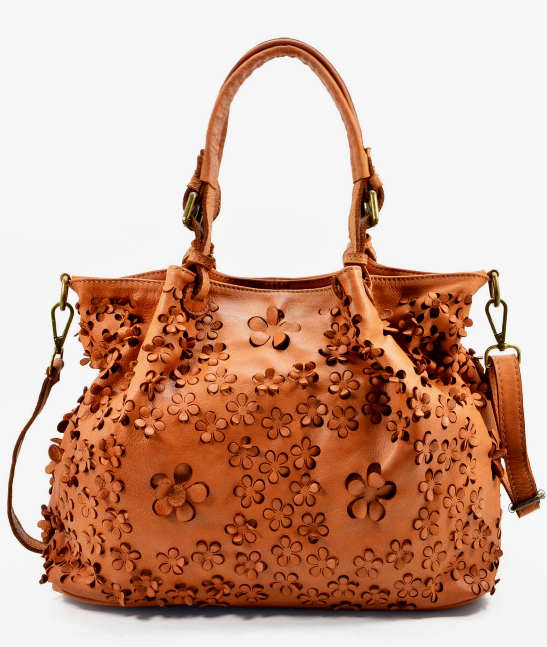 Premium Italian leather bag detail with hardware, stitching and refined finish.